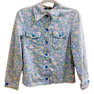 Vintage Pastel Floral Denim Jacket